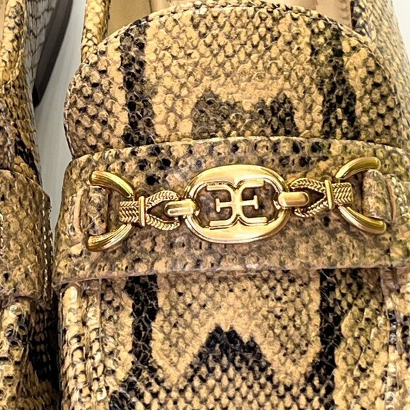 Sam Edelman Lucca Snake Print Leather Bit Loafers Size 9M Python Pattern - Picture 9 of 15